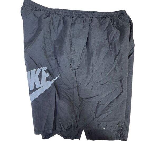 Vintage 90s Nike black large Swoosh Lined Swim Trunks Mens spell out - Picture 10 of 11